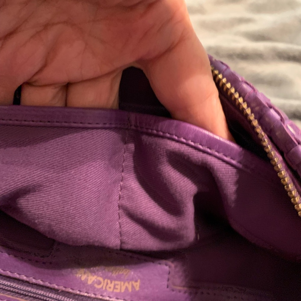 American Leather Co Purple Woven Shoulder/ crossbody Bag 🌺 - Picture 11 of 14